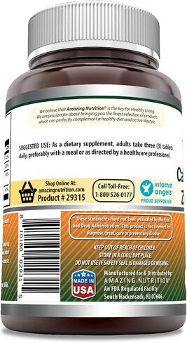 Amazing Formulas Calcium Magnesium Zinc D3 - 300 Tablets Per Bottle Supplement (Calcium 1000mg - Magnesium 400mg - Zinc 25mg Plus Vitamin D3 600 IU - Per Serving of 3 Tablets) in Saudi Arabia