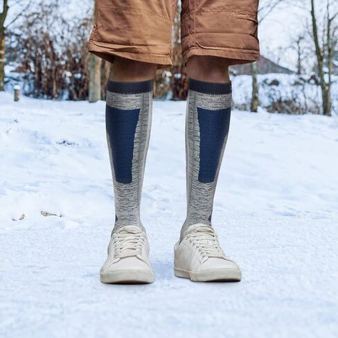 ZIONOR Ski Socks 2 Pack, Comfortable Merino Wool Over the Calf Snowboard Socks in Saudi Arabia