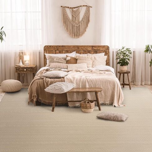 AMOAMI-Washable Area Rugs 5x7-Boho Beige Rugs for Living Room Machine Washable-3D Rugs for Bedroom-Non Slip Floor Rug-Moroccan Washable Rugs for Bedroom Dining Room in Saudi Arabia