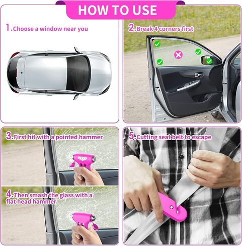 Car Safety Hammer, 3-in-1 Emergency Escape Tool with Window Breaker and Seat Belt Cutter, Safety Emergency Car Escape Tool for Car, Office, Home, Blue in Saudi Arabia