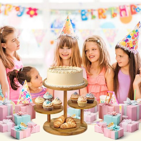 مجموعة من 4 رافعات بوفيه خشبية، ورافعات عرض طعام مربعة للبيع بالتجزئة للحفلات، وحوامل بيتزا من الخشب المحروق والأسلاك المعدنية السوداء للتقديم in Kuwait