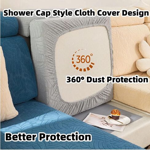 Magic Sofa Covers Couch Covers 2024 New Wear-Resistant Universal Sofa Covers Washable Stretch Couch Cushion Covers Slipcovers for Sectional Sofa (Texture Gray,Large Single Seat Cover) in Kuwait