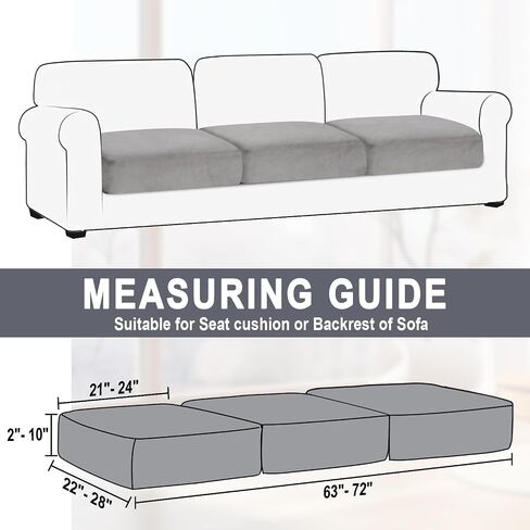 Sectional Couch Covers for 3-Piece Seat Cushion Velvet Separate L Shape Couch Cover Stretch Sofa Slipcover with 2 Pieces Pillowcases Furniture Protector (Sofa 2 Seater + 1 Chaise, Dark Grey) in Kuwait