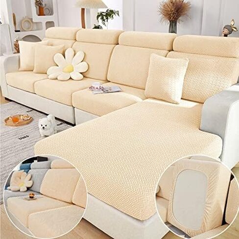 Magic Sofa Covers Couch Covers 2024 New Wear-Resistant Universal Sofa Covers Washable Stretch Couch Cushion Covers Slipcovers for Sectional Sofa (Texture Gray,Large Single Seat Cover) in Kuwait