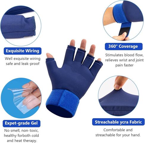 Finger Arthritis Compression Ice Glove for Pain Relief, Adjustable Wrist Ice Pack Wrap, Hand Ice Pack, Wrist Ice Pack for Hot & Cold Therapy, Reusable Gel Ice Pack for Tendinitis, Carpal Tunnel in Saudi Arabia