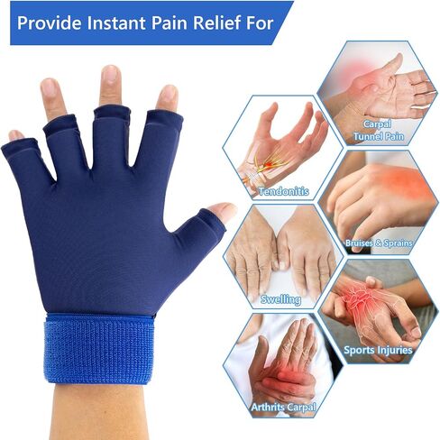 Finger Arthritis Compression Ice Glove for Pain Relief, Adjustable Wrist Ice Pack Wrap, Hand Ice Pack, Wrist Ice Pack for Hot & Cold Therapy, Reusable Gel Ice Pack for Tendinitis, Carpal Tunnel in Saudi Arabia