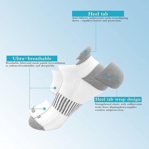 Running Socks for Men and Women 4 Pairs, Ankle Athletic Sports Socks, Performance Comfort Low Cut Tab in Saudi Arabia