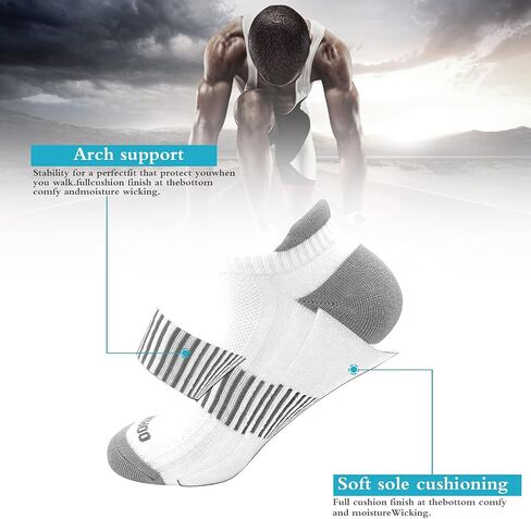 Running Socks for Men and Women 4 Pairs, Ankle Athletic Sports Socks, Performance Comfort Low Cut Tab in Saudi Arabia