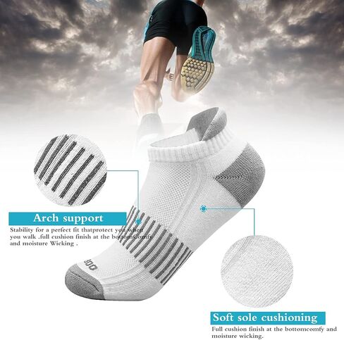Running Socks for Men and Women 4 Pairs, Ankle Athletic Sports Socks, Performance Comfort Low Cut Tab in Saudi Arabia