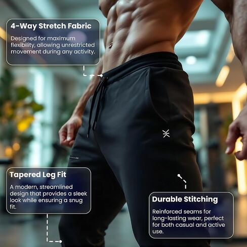 Joggers Pant for Men. Comfortable Athletic Sweatpants for Gym, Running, Sports, Casual Wear | Soft, Stretchable in Saudi Arabia
