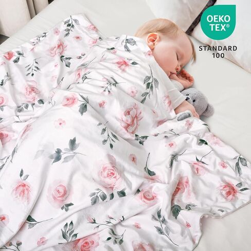 david's kids Micro Fleece Minky Baby Blanket for Girls with Double Layer and Soothing Raised Dots, Breathable and Soft Lightweight Receiving Blanket for Newborns, 30x40 Inches, Floral Flowers in Saudi Arabia