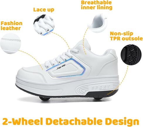 Wooowyet Roller Skate Shoes for Kids Boys Girls Rechargealbe Wheels Sneakers Fashion Roller Wheeled in Saudi Arabia