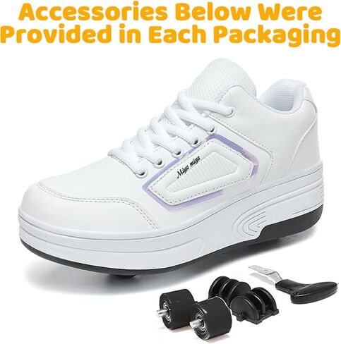 Wooowyet Roller Skate Shoes for Kids Boys Girls Rechargealbe Wheels Sneakers Fashion Roller Wheeled in Saudi Arabia