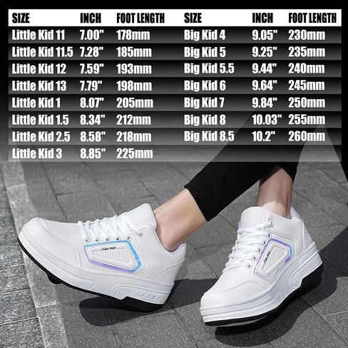 Wooowyet Roller Skate Shoes for Kids Boys Girls Rechargealbe Wheels Sneakers Fashion Roller Wheeled in Saudi Arabia