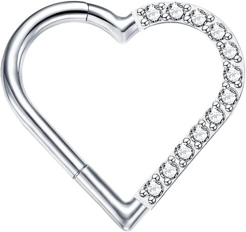 VOJO 16G G23 Titanium Daith Piercing Jewelry Heart Clicker Cartilage Tragus Earring for Women in Kuwait