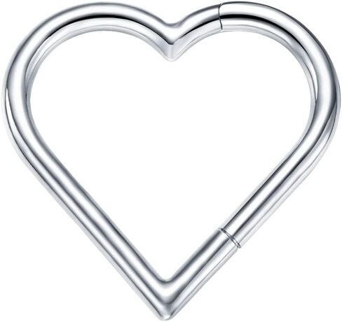 VOJO 16G G23 Titanium Daith Piercing Jewelry Heart Clicker Cartilage Tragus Earring for Women in Kuwait