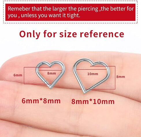 VOJO 16G G23 Titanium Daith Piercing Jewelry Heart Clicker Cartilage Tragus Earring for Women in Kuwait