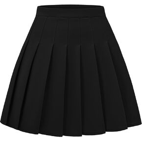 Women Pleated Skirt A-Line Short Mini Basic Skirt School Uniform Cheerleader Skirts Skater Skirt