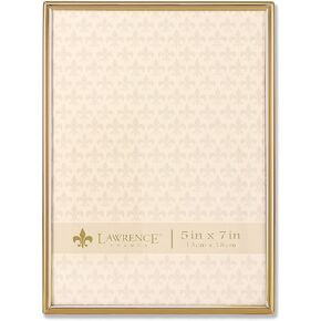 Lawrence Frames 5"W x 7"H Simply Gold Metal Picture Frame (670057)