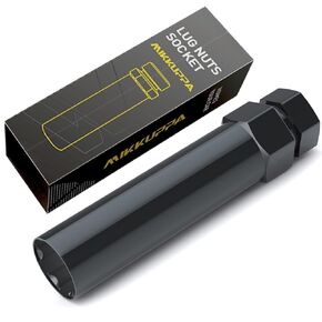 MIKKUPPA 6 Point Spline Lug Nuts Tuner Socket Key Tool - with 17mm Hex for 1/2-20 12x1.5 12x1.25 Black Lug Nut Socket