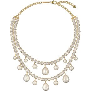 Ted Baker London Divinaa Pearl & Crystal Statement Necklace For Women (Gold/Pearl/Crystal)