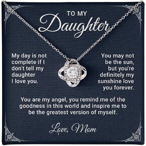 To My Badass Daughter Necklace - Birthday Gifts for Daughter from Dad, Mom - Meaningful Father-Daughter Jewelry with Inspirational Message Card - Perfect Graduation, Christmas Gift