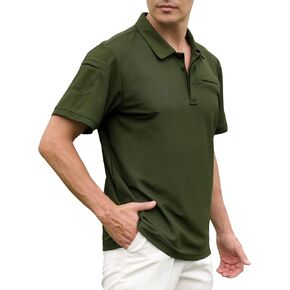 Men's Polo Shirt Short Sleeve Tactical Shirt, Golf Shirts, Absorbent and Quick Drying Polo Sports Neck Shirt Tennis