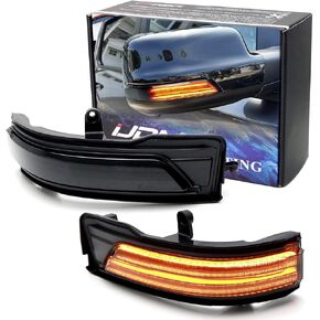 iJDMTOY Smoked Lens Dynamic Sequential Blink/Flow Full LED Side Mirror Turn Signal Light Assembly Kit Compatible with 2019-up Dodge RAM 1500