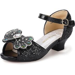 Hehainom Toddler Dress Shoes Little Girls Heels Flower Girl Sandals Open Toe Big Kid Wedding Party Shoes