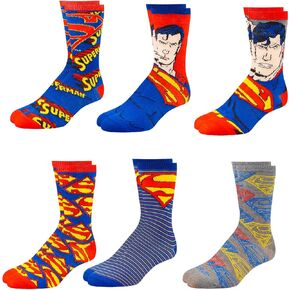 DC Comics Socks for Boys & Men Socks, Superhero 6 Pack Boys Socks, Athletic Socks for Boys Batman, Superman, Flash