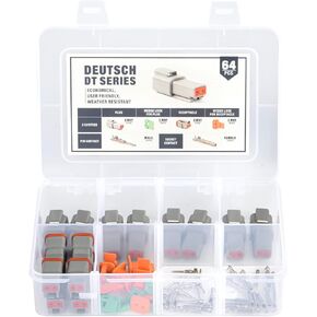 IWISS Deutsch DT Series Connector Assortment, Size 16 Stamped Contacts, Waterproof Automotive Electrical Connectors, 188 Pieces