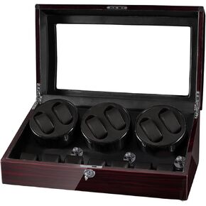 JQUEEN Watch Winder for Automatic Watches,Watch Winders 6 with 7 Storages,Quiet Japanese Motors with Soft and Flexible Watch Pillows