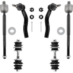 BOXI (Set of 6) Front Stabilizer Sway Bar End Links + Inner & Outer Tie Rods Suspension Kit Fit for Toyota Echo 2000 2001 2002 2003 2004 2005 / Replaces K90390 ES3555 ES3556 EV410