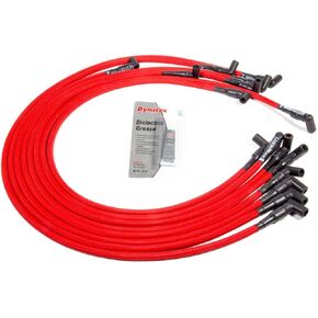 Spark Plug Wire Set, Livewires, Spiral Core, 10 mm, Red, 90 Degree Plug Boots, HEI Style Terminal, GM V8, Kit