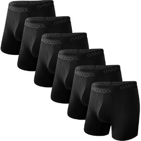 BAMBOO COOL Breathable Men's Underwear Modern Multipack Comfortsoft Moisture-Wicking Boxer Briefs 6 Pack