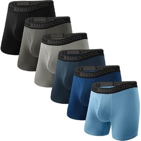 BAMBOO COOL Breathable Men's Underwear Modern Multipack Comfortsoft Moisture-Wicking Boxer Briefs 6 Pack