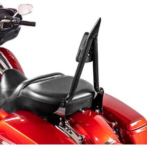 Mofun 27" Tall Passenger Backrest Sissy Bar 1.3" Fat Bar Compatible with Harley Touring Street Glide Road King Electra Glide Road Glide 2009-2024,Chrome