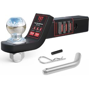 TYT Trailer Hitch Ball Mount Kit with 2 Inch Ball & 5/8" Hitch Pin Clip, 4 Inch Drop, Fits 2 Inch Receiver, 7500lbs Capacity, Upgraded Hitch Kit