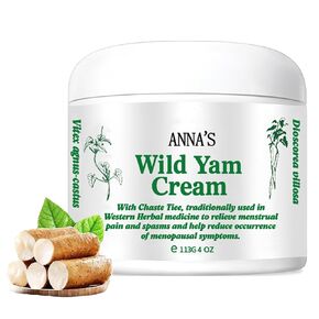 ANNA'S Organic Wild Yam Cream for balancing hormones, Wild Yam Moisturizing Cream for facilitating menopause and perimenopause, promotes women's body health, suitable for all skin types, White