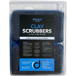 Dialed Clay Scrubber 2 Pack - Mesh 3.0 Design - Dual Action Bug Scrubber - Surface Prep for Waxing, Polishing and Sealant - Fine Grade