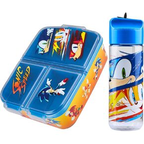 Sonic The Hedgehog Lunch Box with Compartments & Water Bottle for Kids