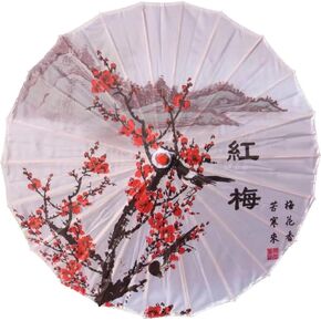 33" Peacock Rainproof Oiled Paper Handmade Umbrella Parasol Sunshade Silk Cloth Chinese Japanese Art Classical Dance Umbrella for Wedding Parties Photography Costumes Cosplay Decoration and Other Events