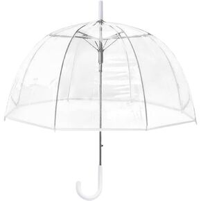 Clear Bubble Dome Wedding Umbrella Large Canopy Transparent Coverage Clear Travel Stick Umbrellas for Rain Adult Women,Umbrella-Automatic Open Grip Handle Perfect for Weddings Concert