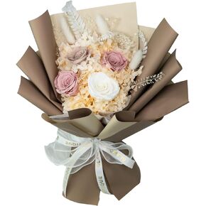 Preserved Flowers Bouquet - Flowers Forever in a Box with Hydrangeas & More, Gift Ready for Anniversary, Birthday, Valentine's Day, Mother's Day, Long-Lasting 1-3 Years - Purple