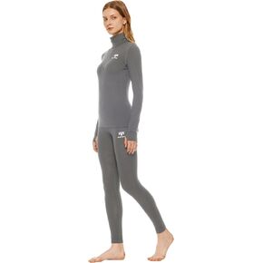 Women's Merino Wool Base Layer John Set Half Zip Top and Bottom Thermal Underwear