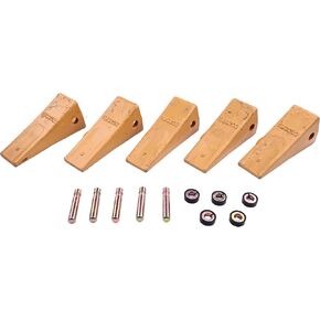 5PCS Bucket Teeth With Pins and Retainers 1U3202 Compatible With CAT Backhoe Loader J200