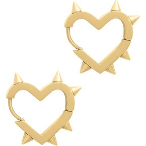 Sacina Spike Earrings, Huggie Hoop Heart Earrings, Gothic Earrings, Punk Earrings, Emo Grunge Earrings, Y2k Earrings, Christmas Jewelry Gift For Women
