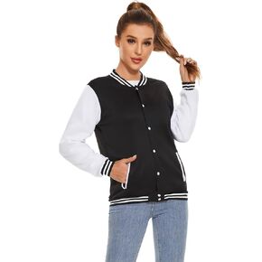 Varsity Jacket Women Men's Baseball School Uniform Button Up Unsex Adult Long Sleeve Coat Fashion Jacket