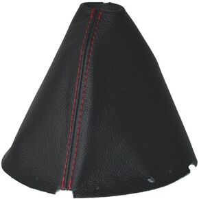 The Tuning-Shop Ltd for Nissan 370Z Z34 2009-2016 Manual Shift Boot Black Leather with Red Stitching