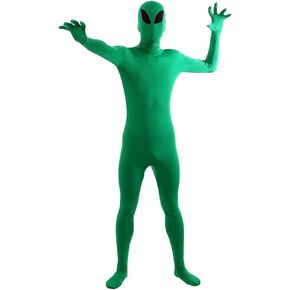Men's and Women's Spandex Full Body Alien Costumes Bodysuits